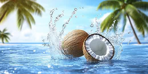 Kokosnuss im Cocktail